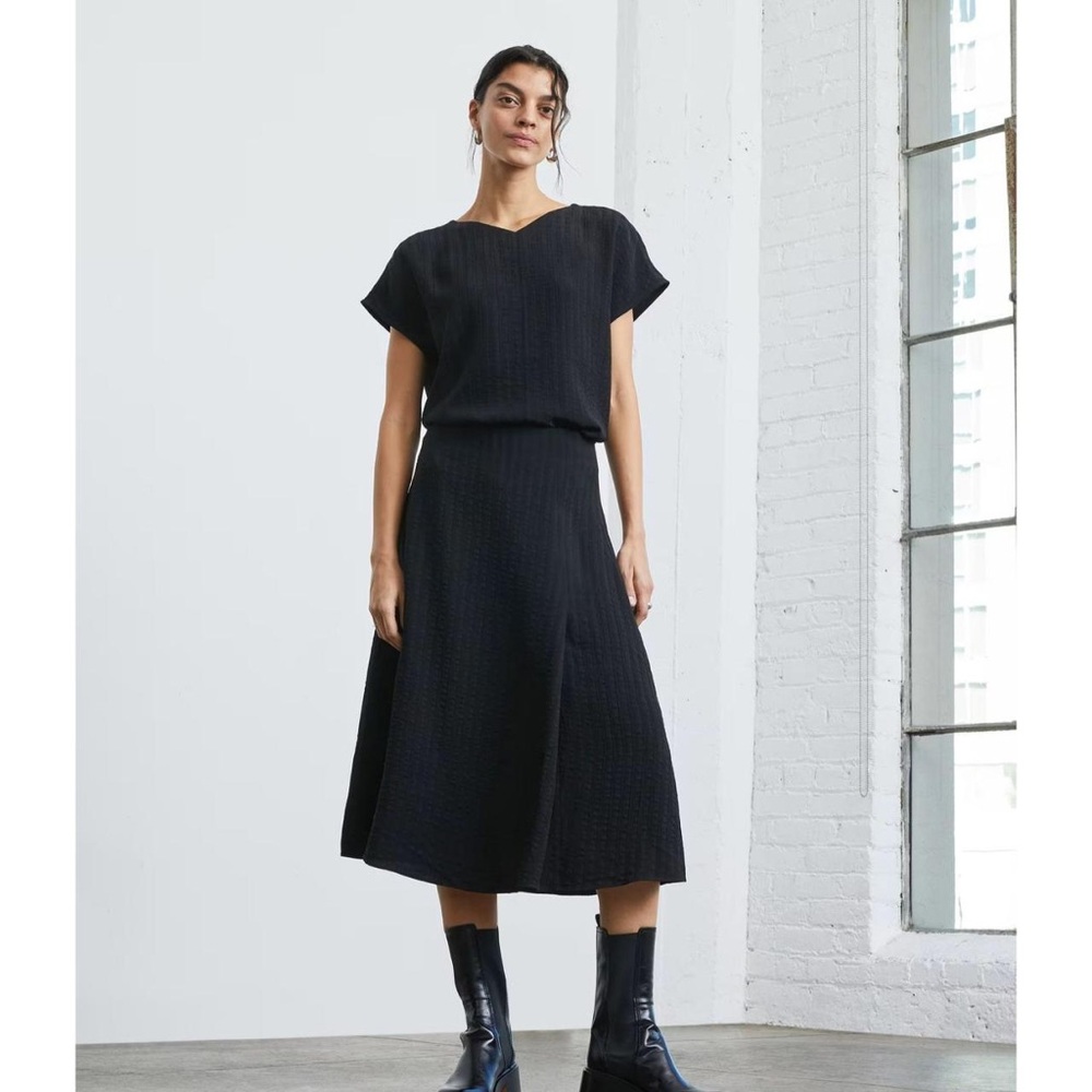 Women’s Black Midi Skirt - Classic A-Line Silhouette